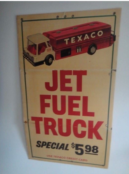 Large Texaco Indoor/Outdoor Advertising banner for ( Jet Fuel Truck + Original Jet Fuel Truck!
