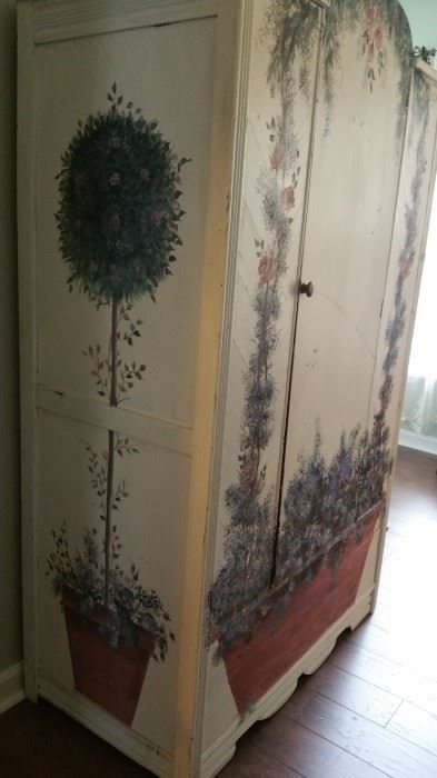 Painted Wood Wardrobe 40 Inches Wide