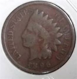 1896 Indian Head Penny, VG Detail