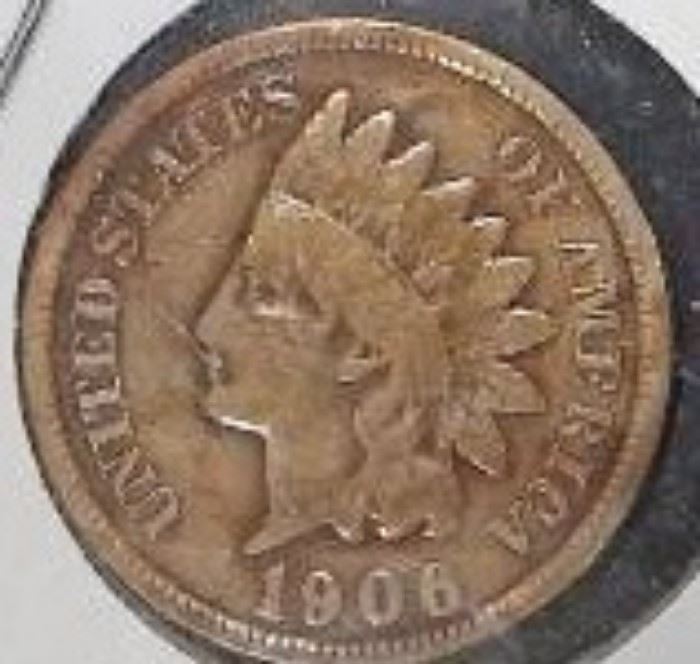 1906 Indian Head Penny, FVF Detail