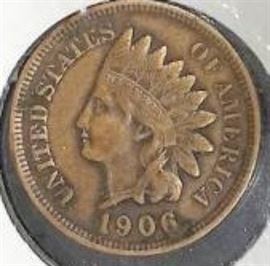 1906 Indian Head Penny, Very Fine