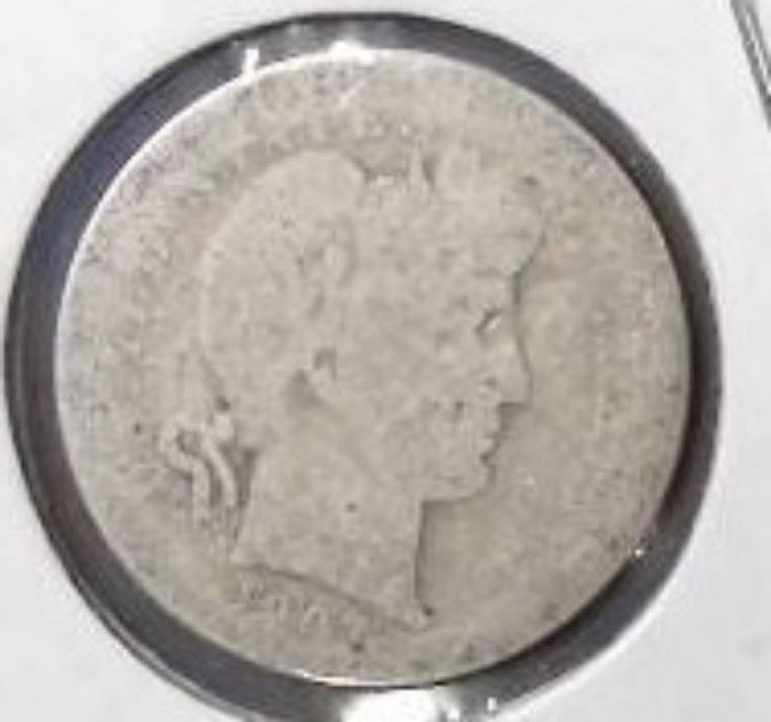 1907 Barber Dime, About Good Detail
