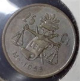 1953 Mexico ESTADOS UNIDOS MEXICANOS 25 Centavos