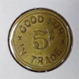 St. Joseph, MO 5 cent Trade Token.