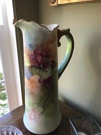 Belleek hand painted pitcher