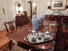 BAKER DINING TABLE AND SIDEBOARD