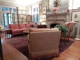 SOFAS, CHAIRS, RUGS, TABLES