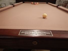 BRUNSWICK-BALKE-COLLENDER-C ANTIQUE MONARCH BILLIARDS TABLE