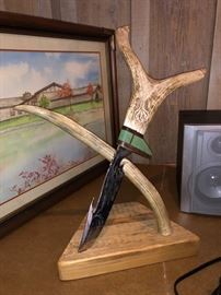 Knife with antler handle!!