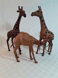 Vintage African Safari Leather Giraffes/ Camel https://ctbids.com/#!/description/share/55772