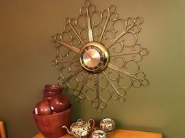 Mid-century clock, pottery