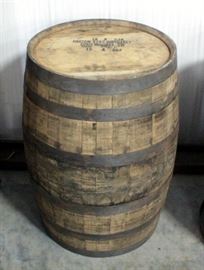 Kentucky Barton 1792 Corn Whiskey Barrel, Metal Bands, 34.5"H x 22.5"Dia