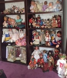 Dolls of many cultures, awaiting new homes - in the pink bedroom on the second floor. Priced to sell. 