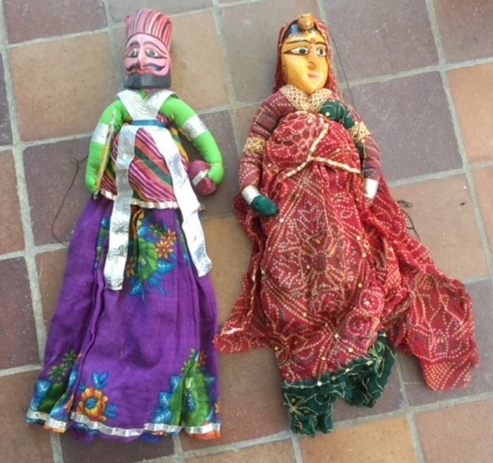 Contemporary puppets from India and/or Burma. To brighten almost any wall. 
