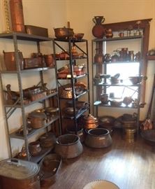 More vintage copper pots and pans in the third floor ballroom. 