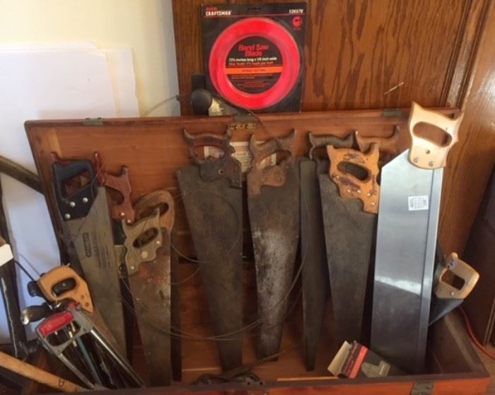 All sorts of saws, vintage and otherwise - in the third floor tool department, courtesy of the incomparable Patrick H., architect of the tool department. 