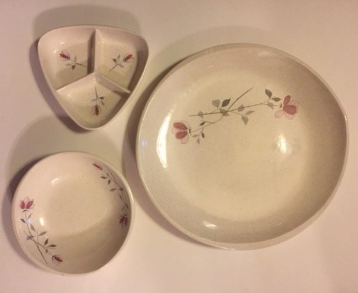 We have quite a few ca. 1957 Franciscan "Duet" plates, bowls, and cups.  In the front pantry. Individually priced.