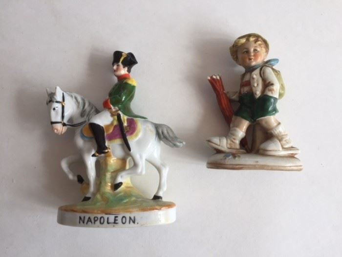 Two small German polychrome ceramic figurines...already en route to their new owners.  In the butler's pantry.  