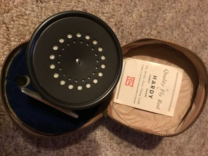 The actual HARDY reel, complete with authenticity papers and care instructions.  
