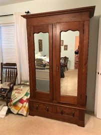 A time-honored piece of work that just amazes me every time I move one.  This walnut knock-down Wardrobe is just a great addition to any home and provides a plethora of storage!  