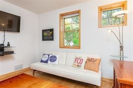 Leather futon (pillows not included)