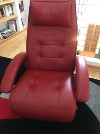 Roche Bobois red leather recliner