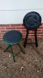 Small outdoor folding plant stands, tables or stools, rated for up to 200 lbs, ready to refurbish.