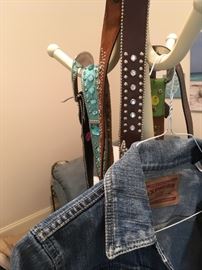 Jean Jacket and rhinestone belt