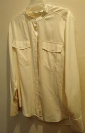 J Crew cream colored 100% silk blouse, size M