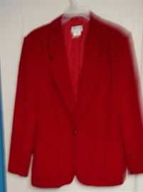 Red wide wale corduroy blazer