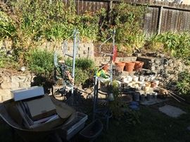 Plants, pots, garden tools and decor