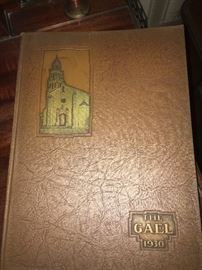 Several antique yearbooks