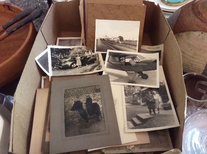 Box of old pictures. Cars- trains. Kids 