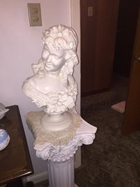 lady bust and pedestal--many pedestals available
