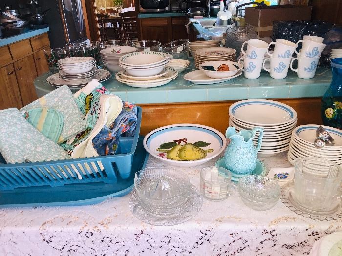 vintage kitchen dishware, cookware, kitchenware, flatware tonnage