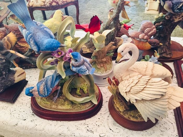 we have about 40 Andrea and other brand porcelain birds (mint) in every size, shape, and color