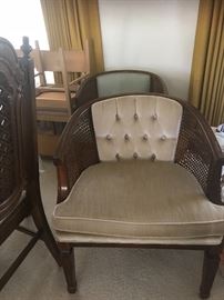 2 cane side chairs