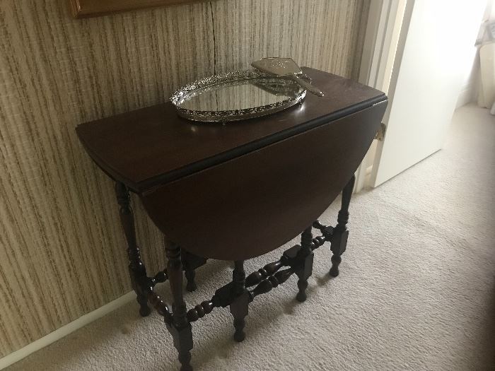 drop table and vintage mirror set