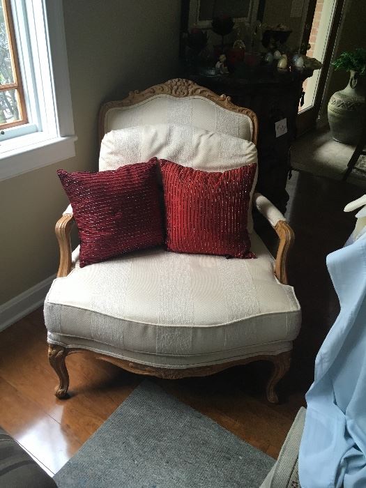 Off-white Drexel Heritage chair - two listed.  34” wide, 37” tall