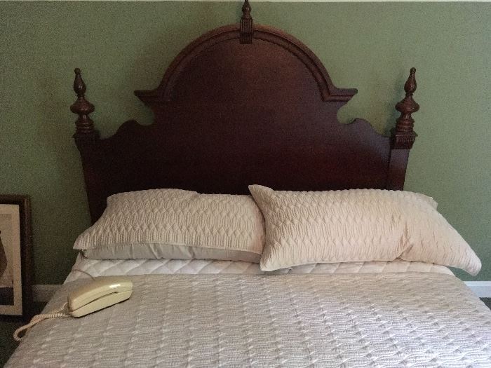 Queen bed.  Bedding, including two throw pillows (not shown)  