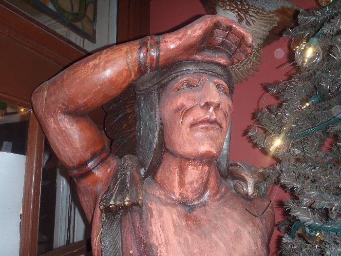 Antique 5 foot Cigar Store Indian