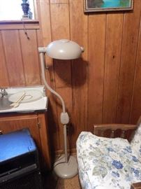 One of two metal floor lamps...medical.