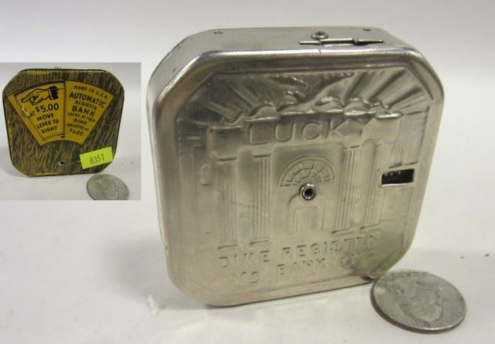 TIN LITHO AUTOMATIC DIME REGISTER BANK/ COUNTER
