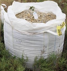 Approx. 3,000 lbs. bag of Tan Crushed Limestone ba ...