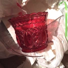 Vintage ruby glass in Mystery Basement