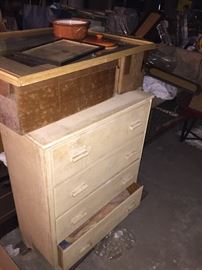Vintage wood chest of drawers in the Mystery Basement