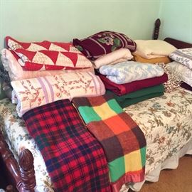 Handmade quilts and afghans, vintage blankets