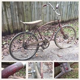 1950s Schwinn Corvette bicycle with modified seat and handle bars