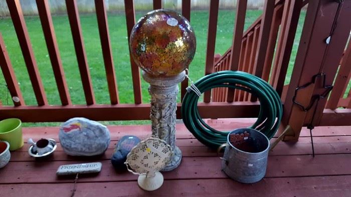 More garden items, including this gazing ball and stand!