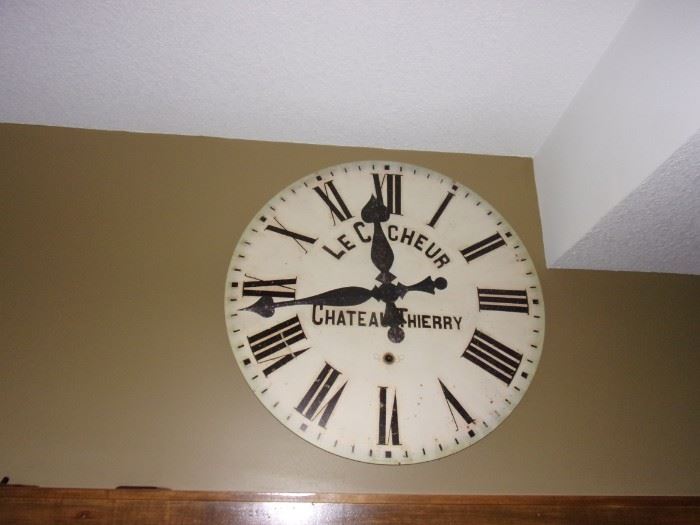 Large particle board clock with metal hands. Nice!